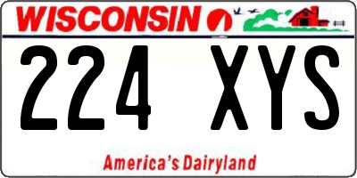 WI license plate 224XYS