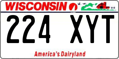 WI license plate 224XYT