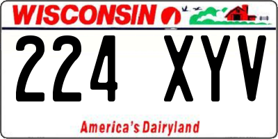 WI license plate 224XYV