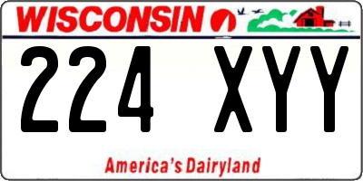 WI license plate 224XYY