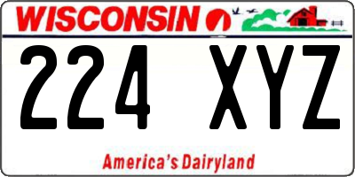 WI license plate 224XYZ