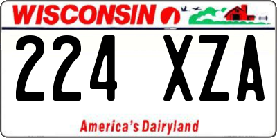 WI license plate 224XZA