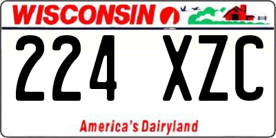 WI license plate 224XZC