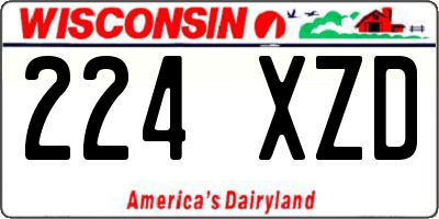 WI license plate 224XZD