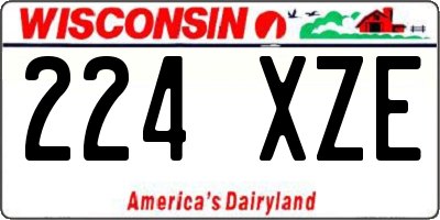 WI license plate 224XZE