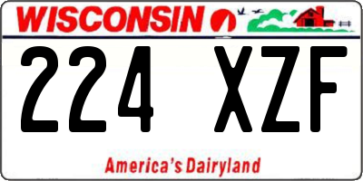 WI license plate 224XZF