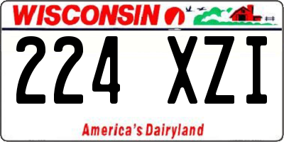 WI license plate 224XZI