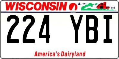 WI license plate 224YBI