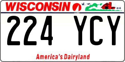 WI license plate 224YCY