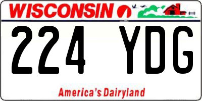WI license plate 224YDG