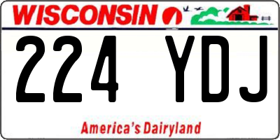 WI license plate 224YDJ