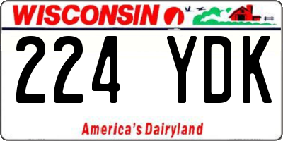WI license plate 224YDK