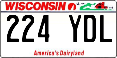WI license plate 224YDL