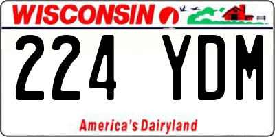 WI license plate 224YDM