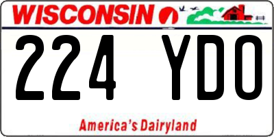 WI license plate 224YDO