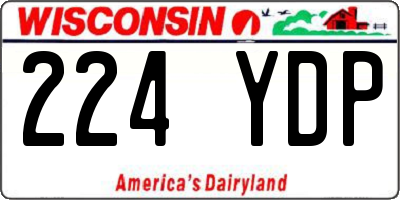 WI license plate 224YDP
