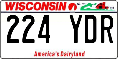 WI license plate 224YDR