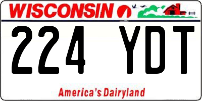WI license plate 224YDT