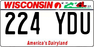 WI license plate 224YDU