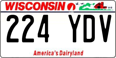 WI license plate 224YDV