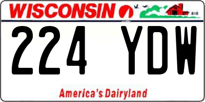 WI license plate 224YDW