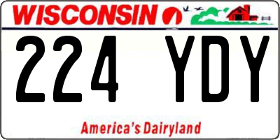 WI license plate 224YDY