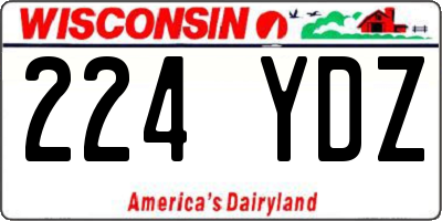 WI license plate 224YDZ