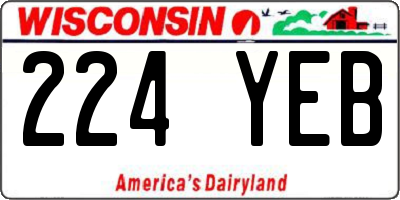 WI license plate 224YEB