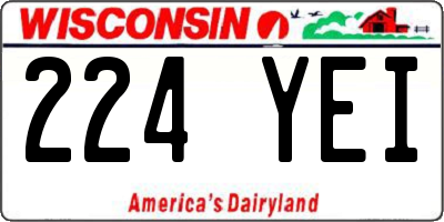 WI license plate 224YEI