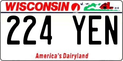 WI license plate 224YEN