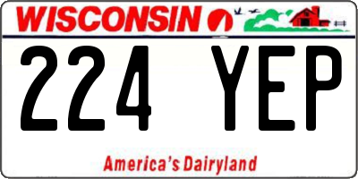 WI license plate 224YEP