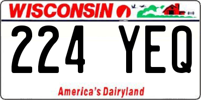 WI license plate 224YEQ