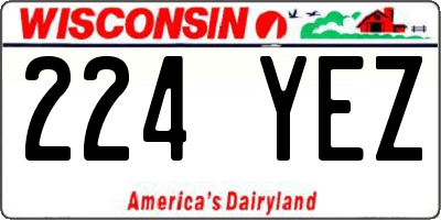 WI license plate 224YEZ