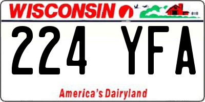 WI license plate 224YFA