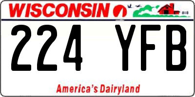 WI license plate 224YFB