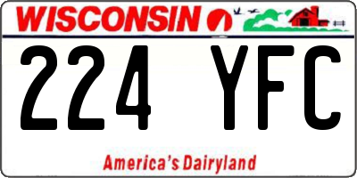 WI license plate 224YFC