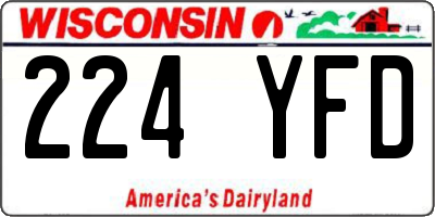WI license plate 224YFD