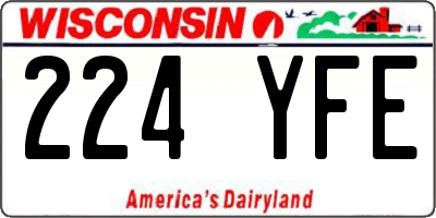 WI license plate 224YFE