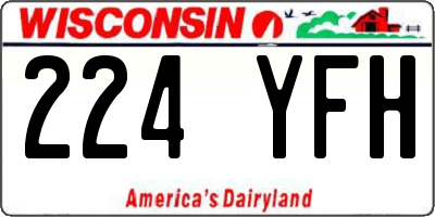 WI license plate 224YFH