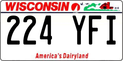 WI license plate 224YFI