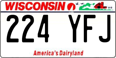 WI license plate 224YFJ