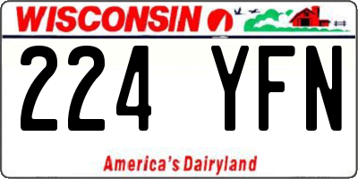 WI license plate 224YFN