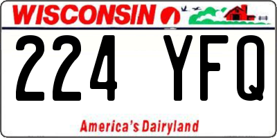 WI license plate 224YFQ