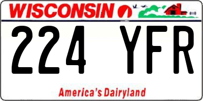 WI license plate 224YFR