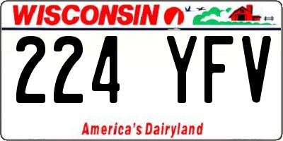 WI license plate 224YFV