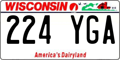 WI license plate 224YGA