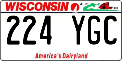 WI license plate 224YGC