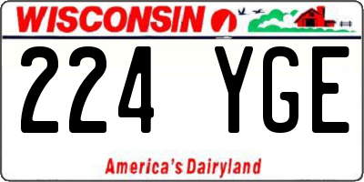 WI license plate 224YGE