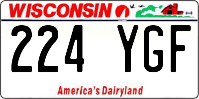 WI license plate 224YGF