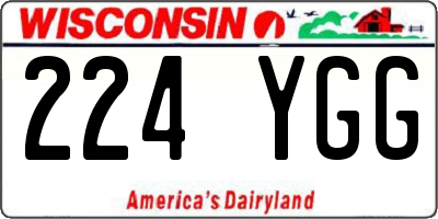 WI license plate 224YGG